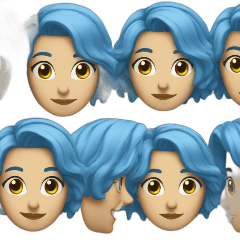 blue haired liberal emoji