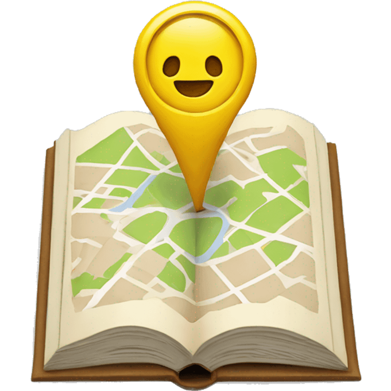 map pin in an open book emoji