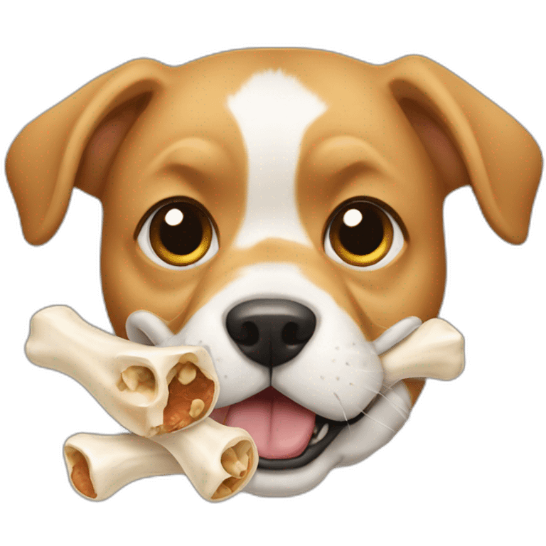 dog eating bone emoji