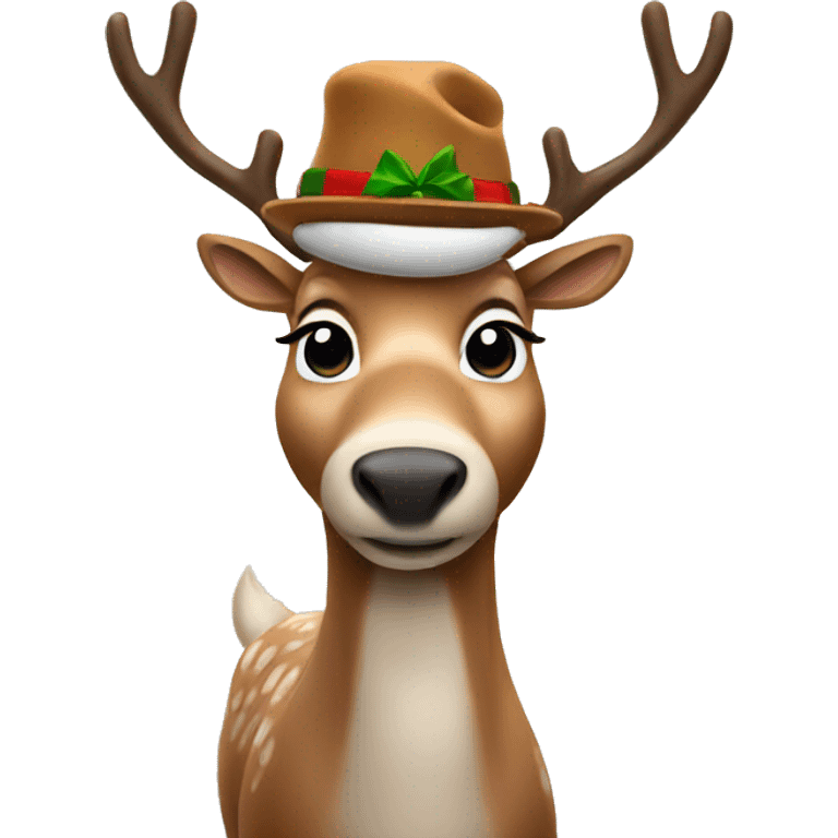 reindeer with hat  emoji