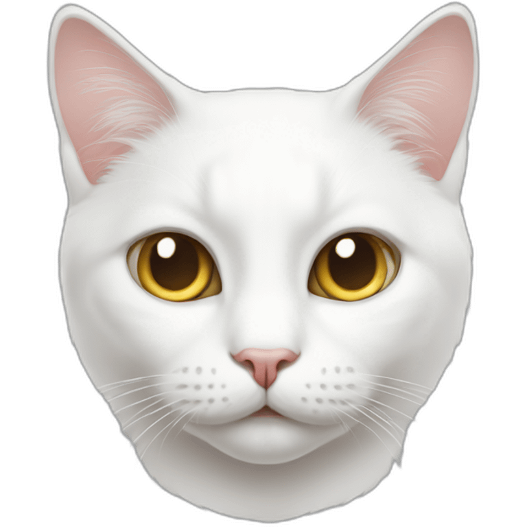 White cat one eyed emoji