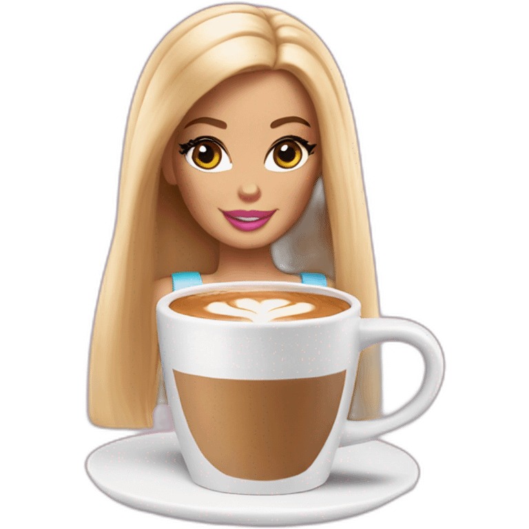 barbie drink a coffee emoji