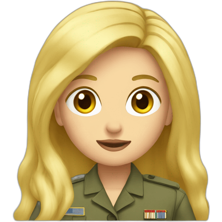 Blond girl general army emoji