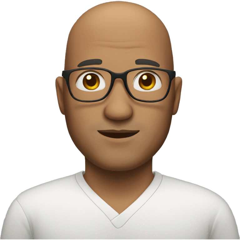 glasses, bald, middle-aged man emoji