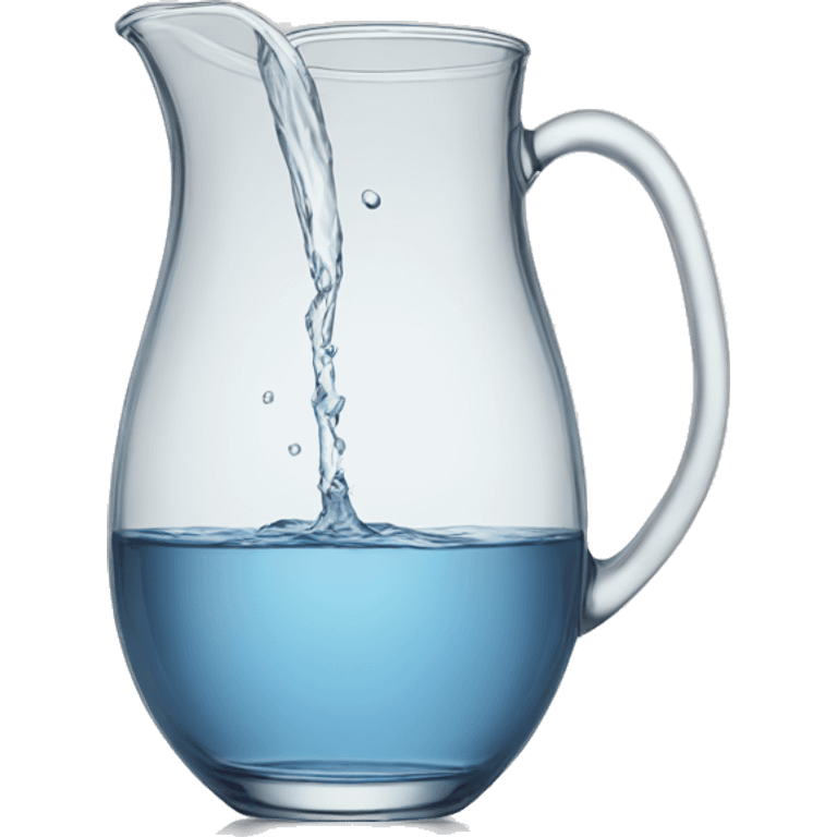 Water pouring from clear pitcher into a glass  emoji