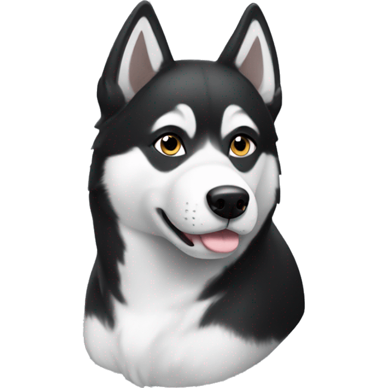 Black and white husky emoji