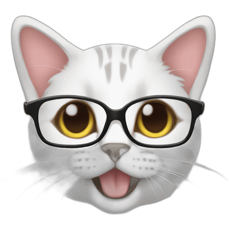 Taby cat with glasses emoji