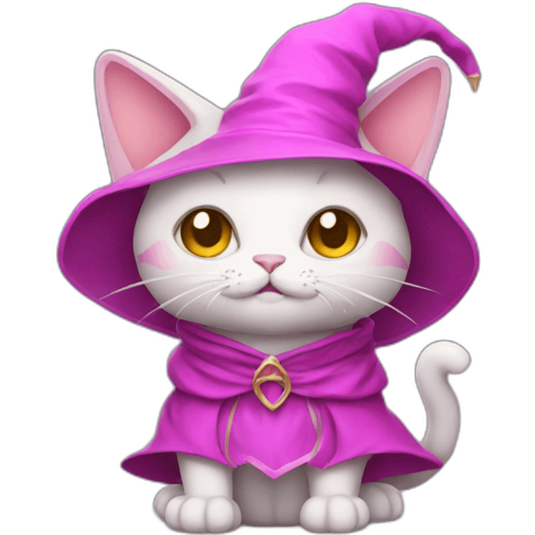 Pink wizard cat emoji