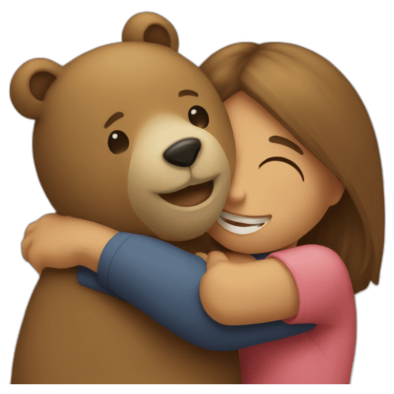 a bear hugging a girl emoji