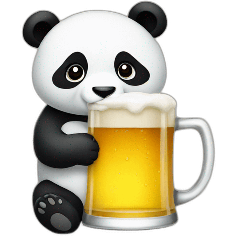 panda drinking beer face emoji