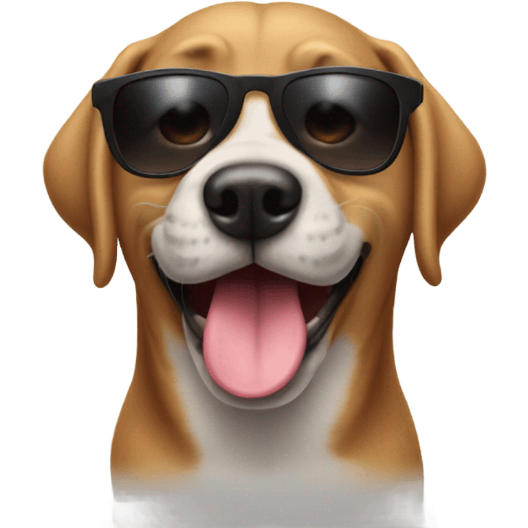 Dog with tongue out and shades emoji