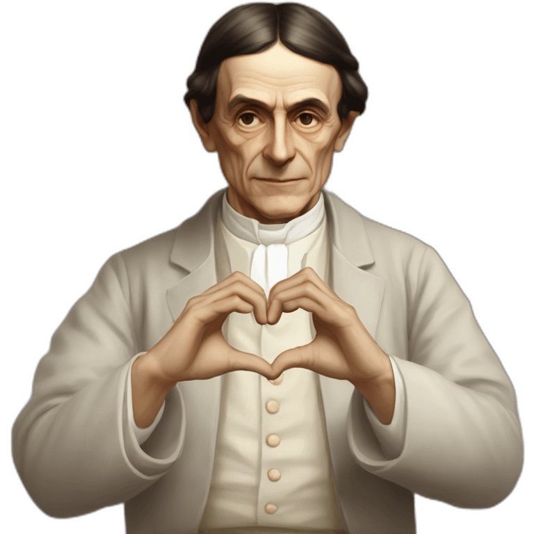 Rudolf steiner making heart with hands emoji