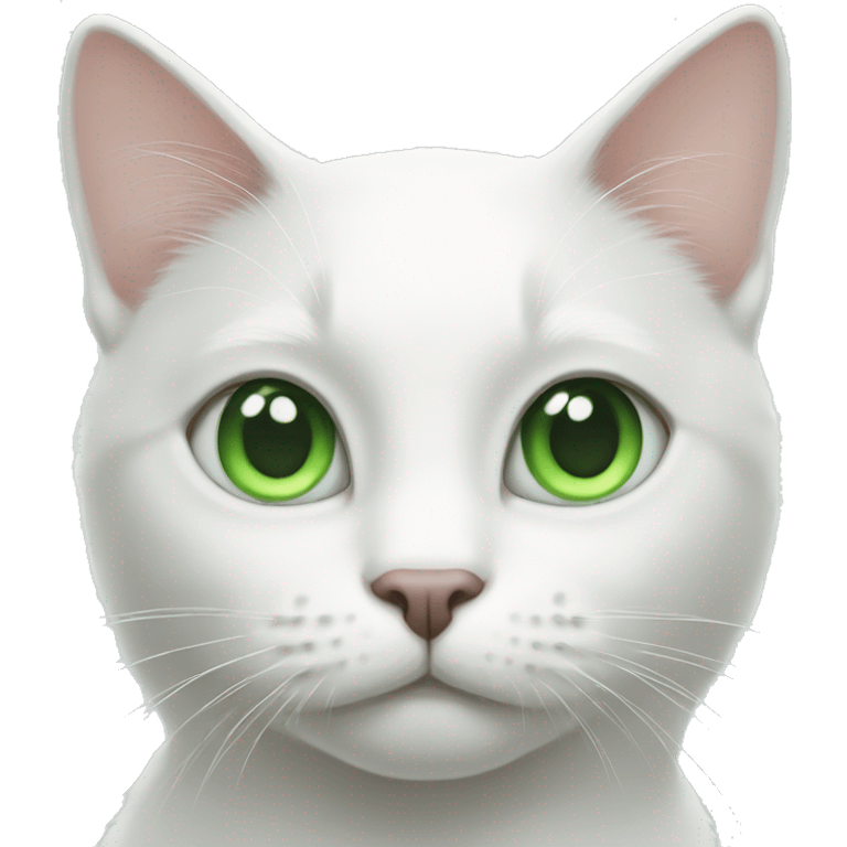 white cat with green eyes emoji