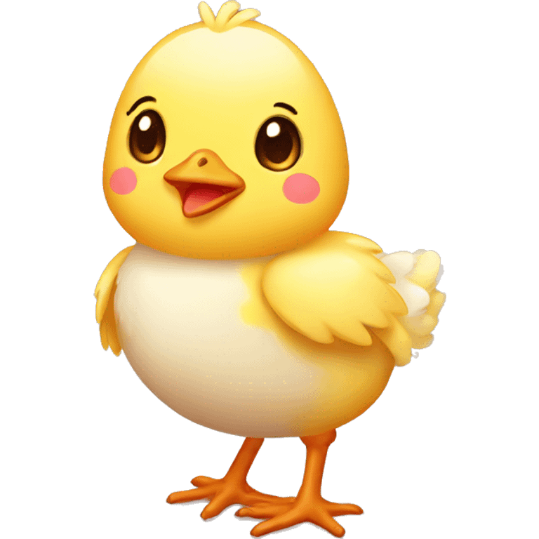 Hatching chick emoji with bow emoji emoji