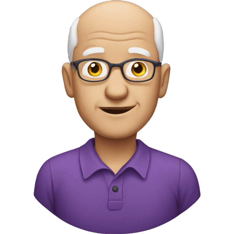 bald old man in purple shirt emoji