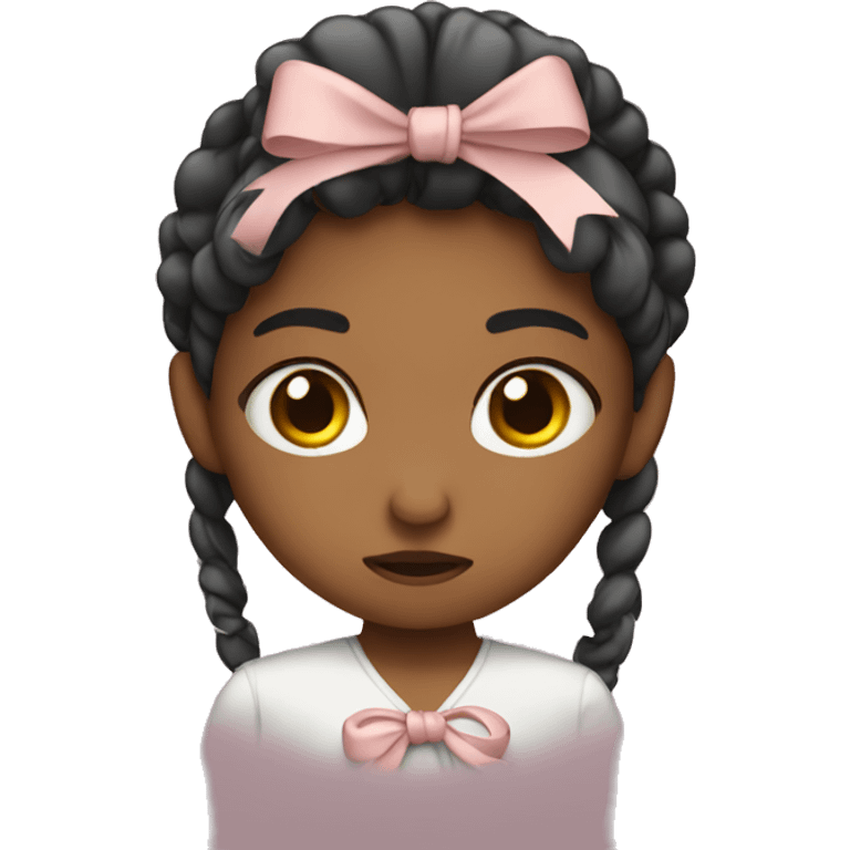 Girl crying with bow emoji