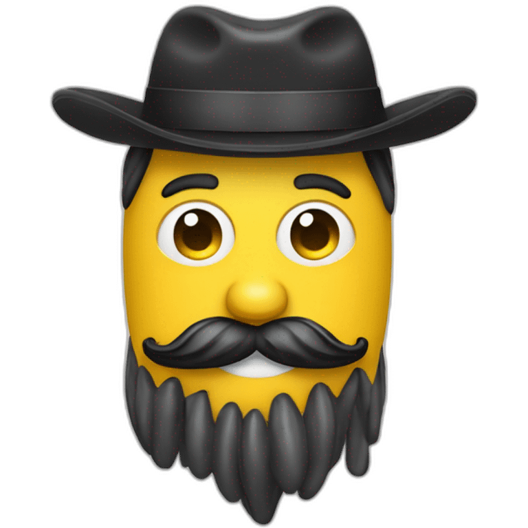 Un homme  blanc avec une frange une grosse bouche avec une moustache dans un costume de banane emoji