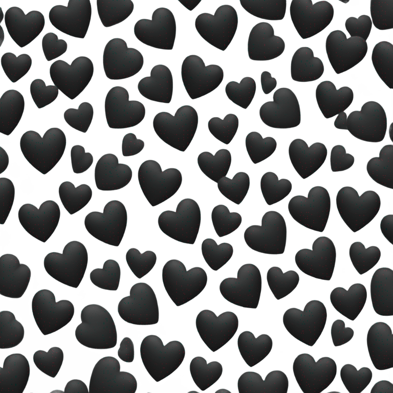 a cluster of black hearts emoji