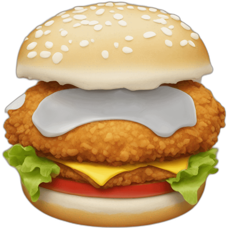 Fried chicken hamburger emoji