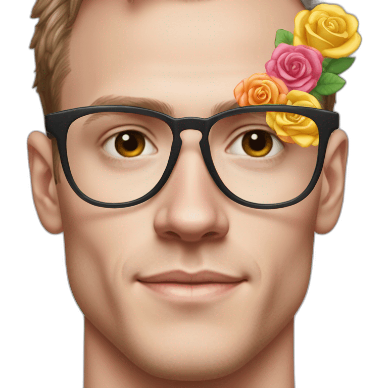 Jonathan Toews wearing glasses as a rainbow musical note with pastel roses emoji