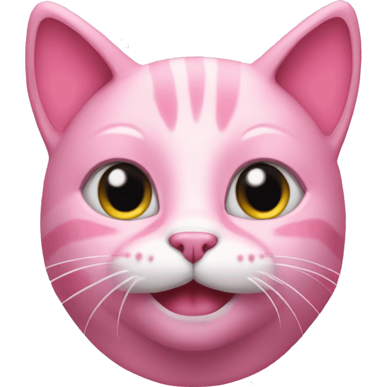 pink cat with how emoji