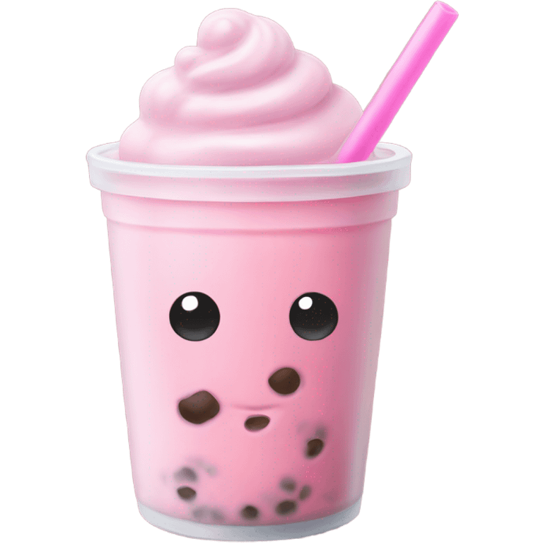 Light Pink boba tea realistic  emoji