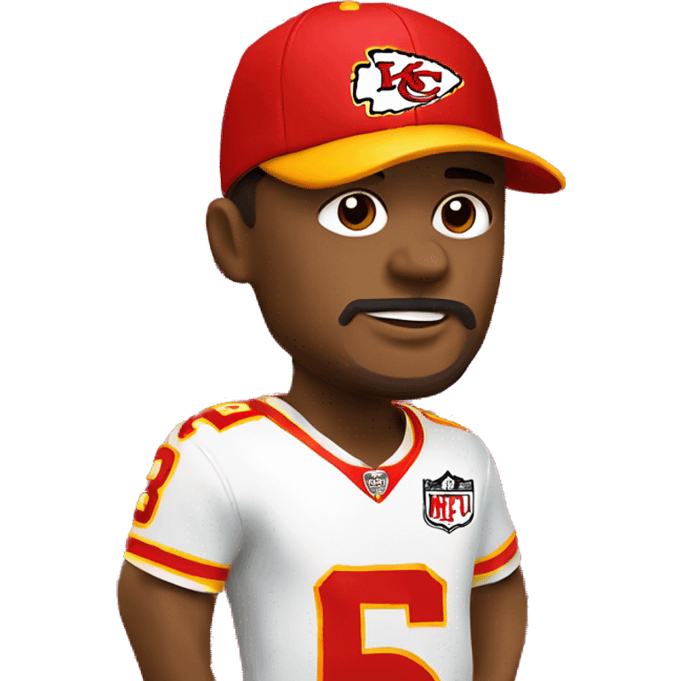 Kansas City chiefs young coach with cap and KC chiefs shirt on emoji