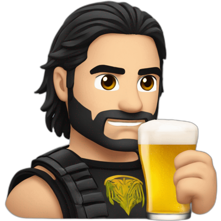 Seth Rollins wwe qui boit une bière emoji