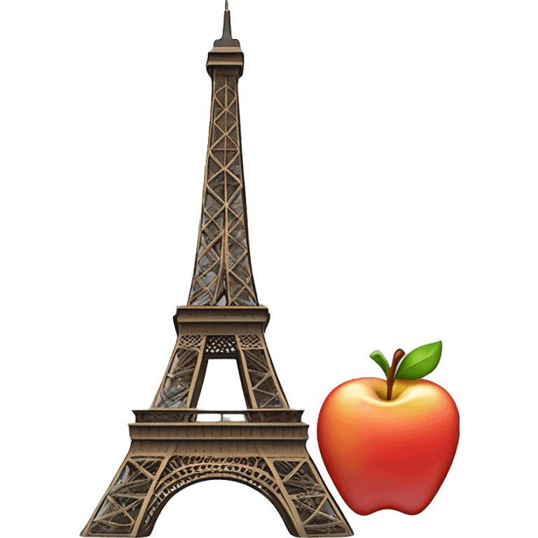 Eiffel tower with apple emoji design emoji