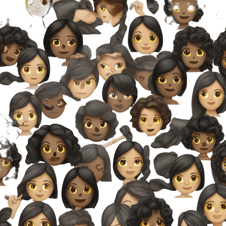 Dark-haired woman is a manicurist emoji