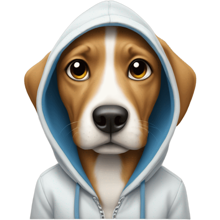 Dog wearing a hoodie emoji