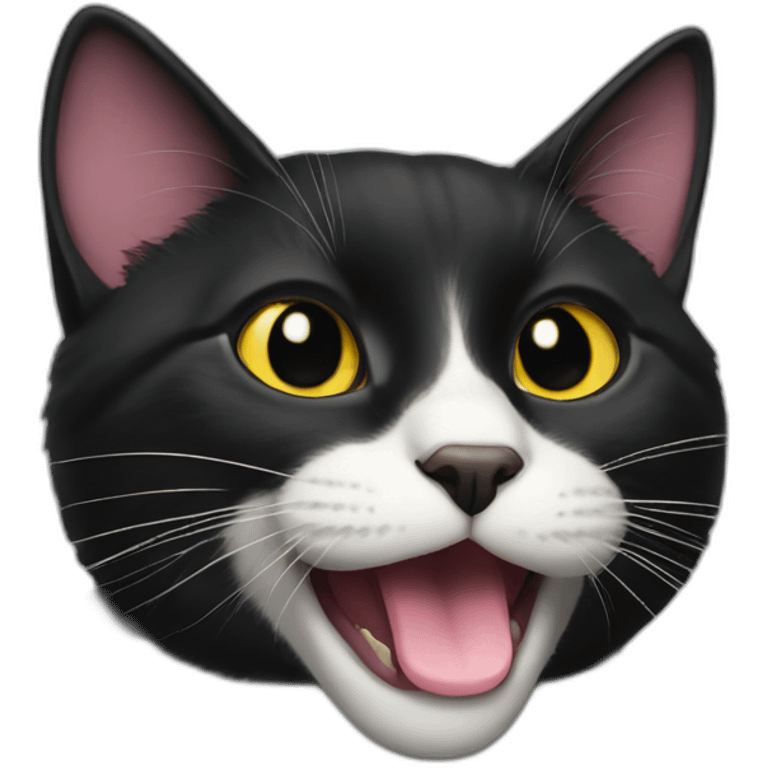 black cat with tongue out emoji