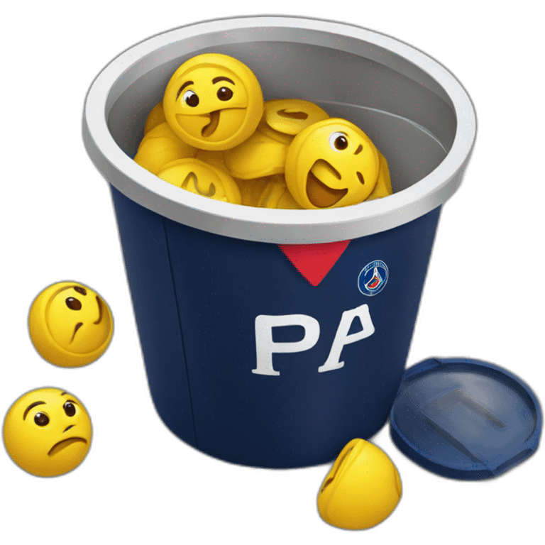 Le psg dans une poubelle emoji