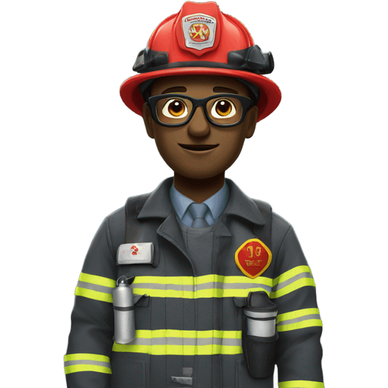 Nerdy firefighter  emoji