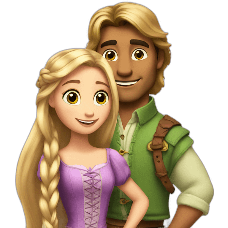 Rapunzel and Pascal emoji