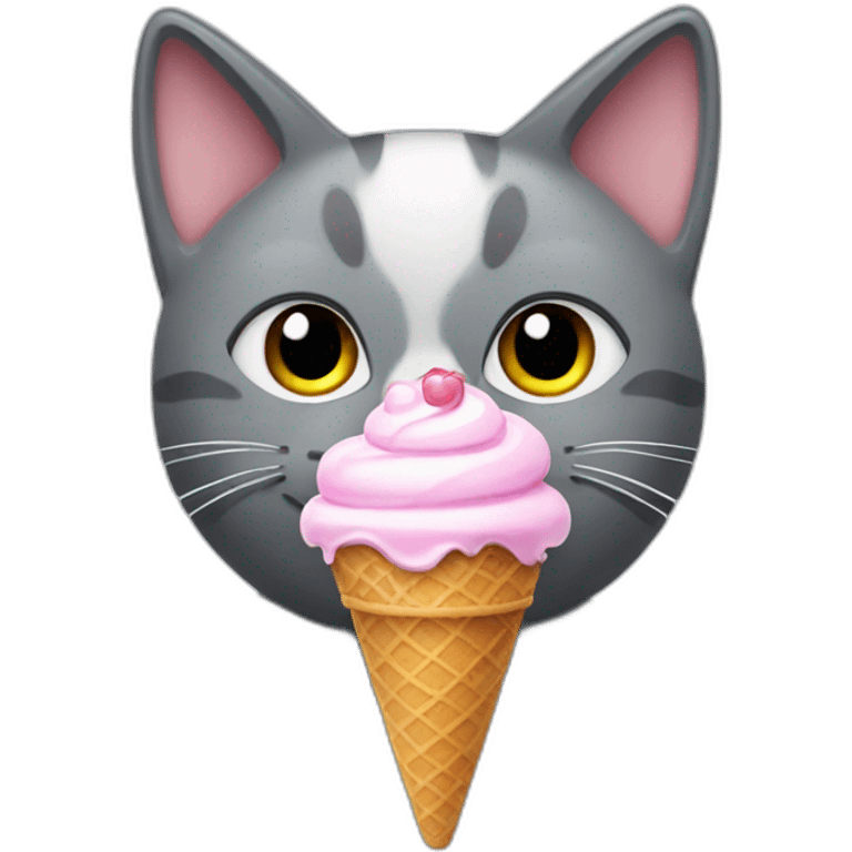 Cat with ice cream emoji