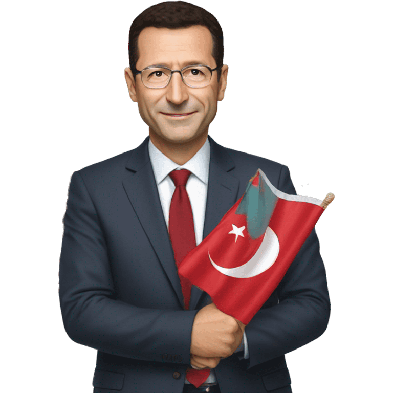 ekrem imamoglu hold turkish flag emoji