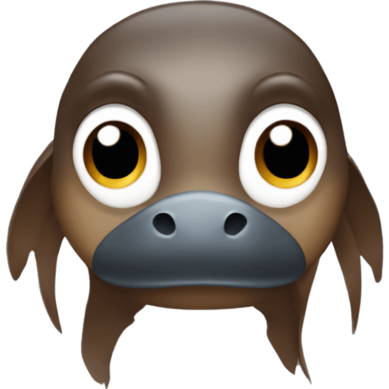 platypus with long brown, waivy hair emoji