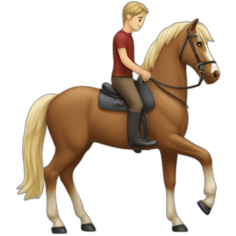 un cheval sur un homme emoji