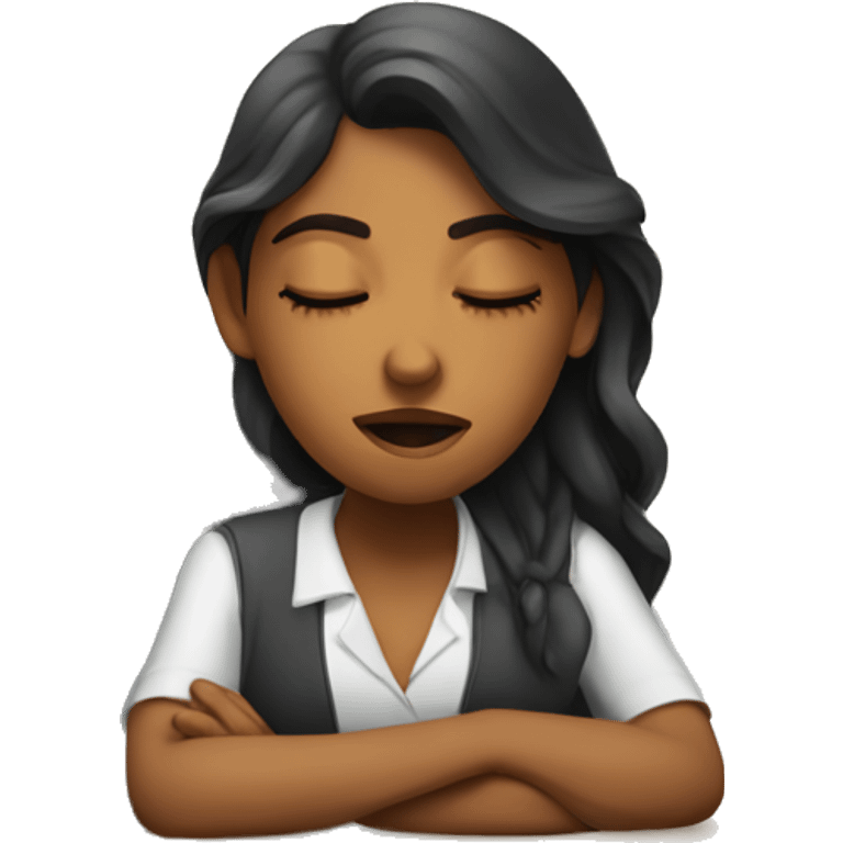 Indian girl falling asleep at work emoji