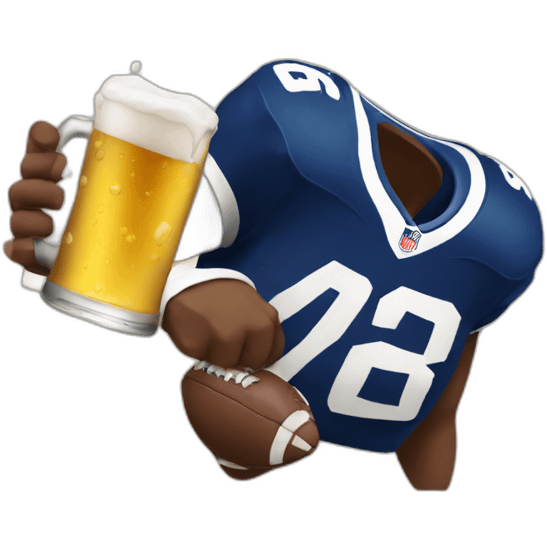 drinking beer with watching american football emoji