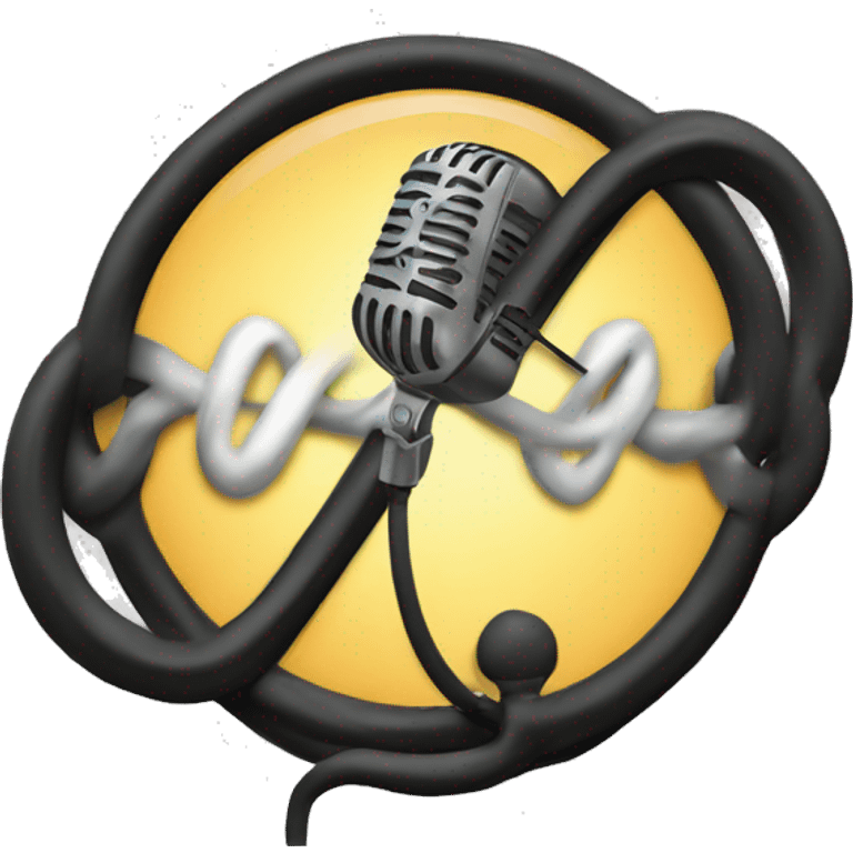 infinity mark on microphone emoji