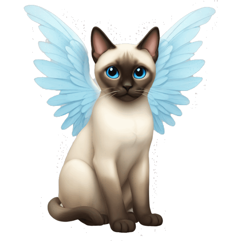 siamese cat with angel wings emoji