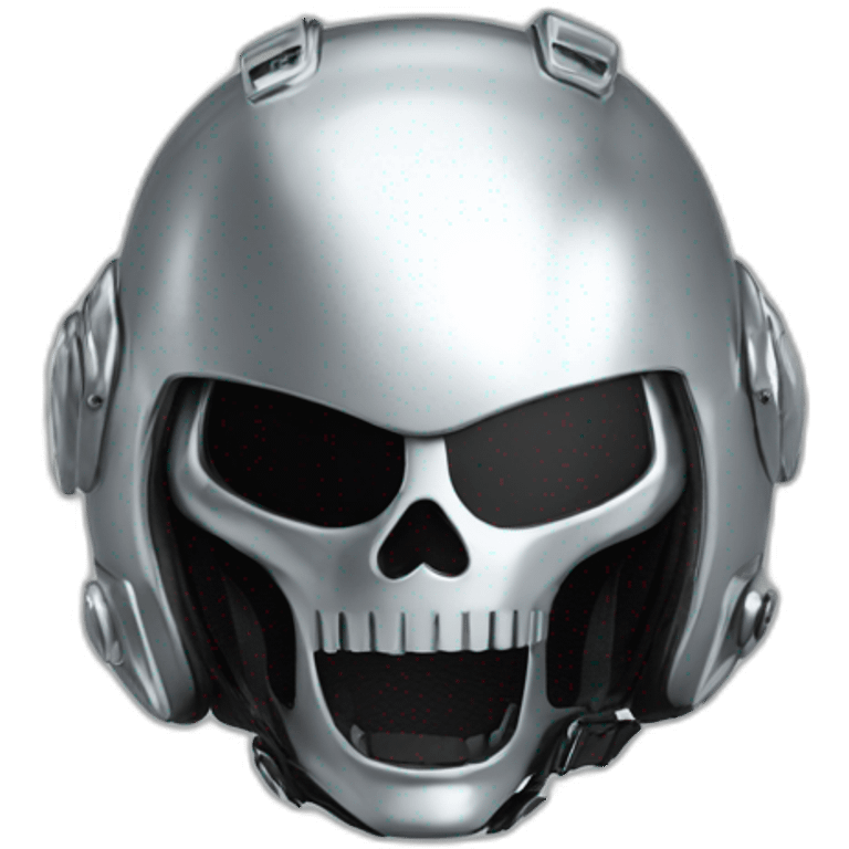 deep ghost chrome motorcycle helmet emoji