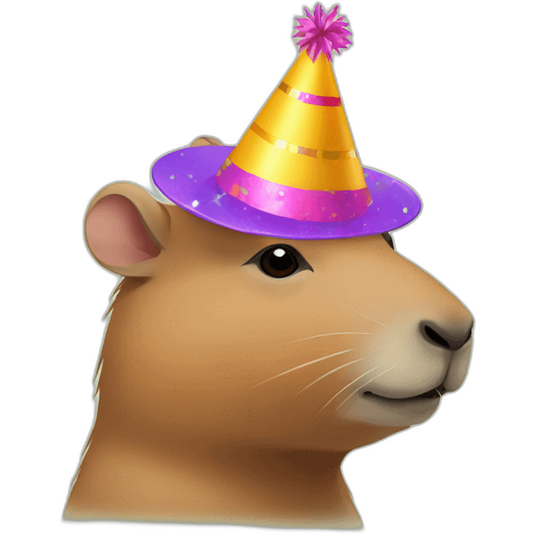 capybara with an party hat on its head emoji