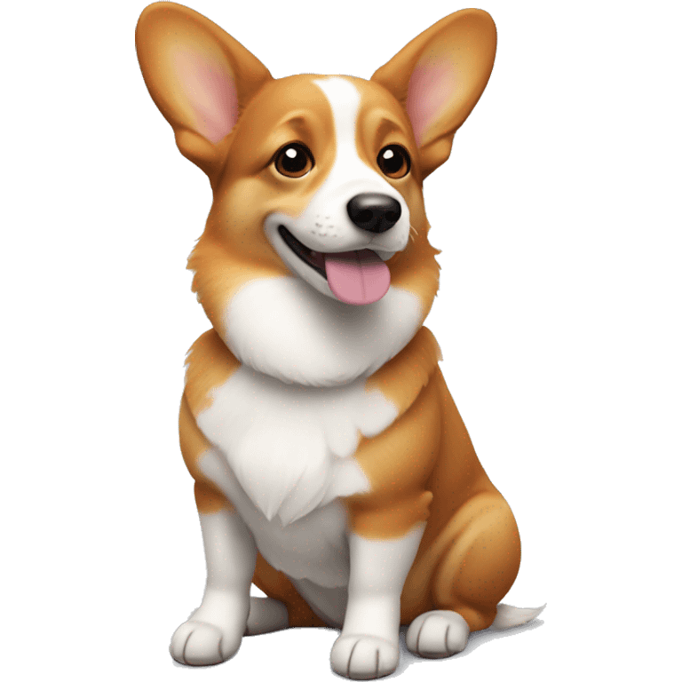 Ginger corgi with white between eyes emoji