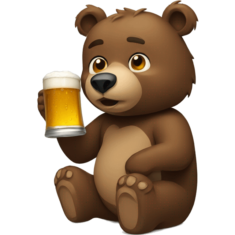 Bear drinking beer  emoji