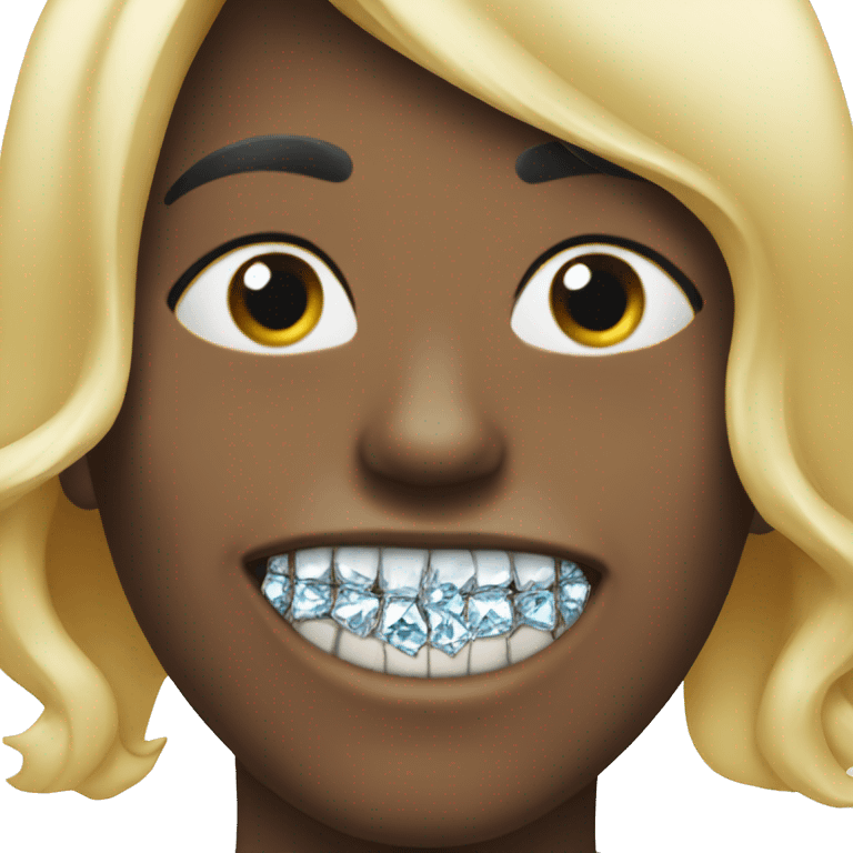 Diamonds on every teeth smile emoji