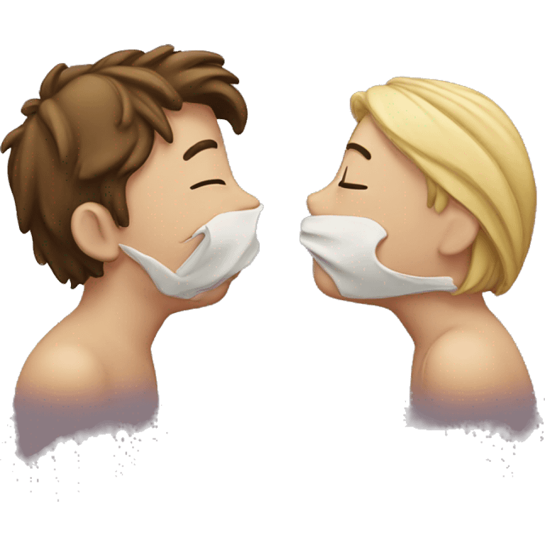 Kissing with crying emoji