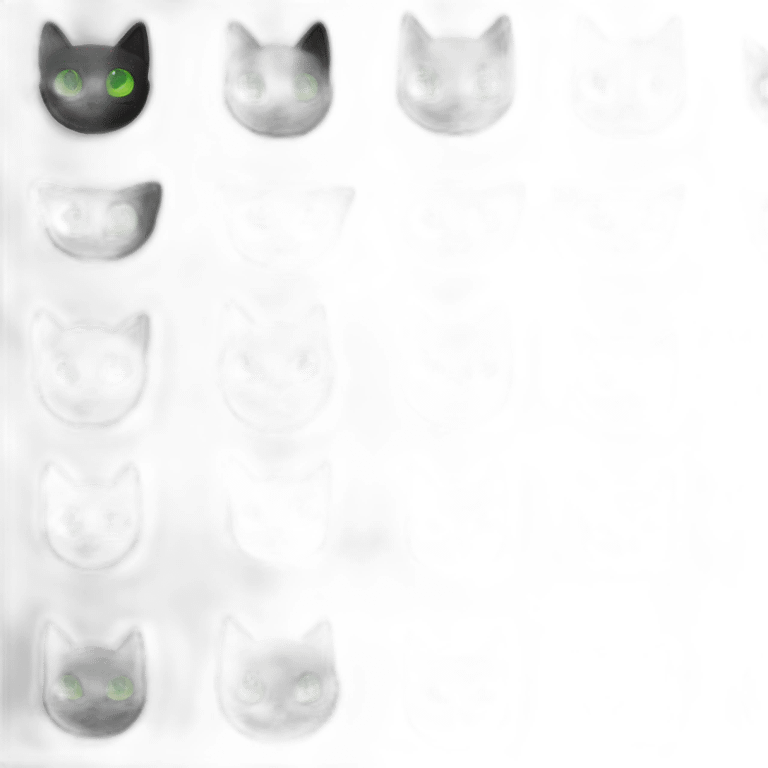 Chat noir avec des yeux vert ,sur le dos les pâtes en l air emoji